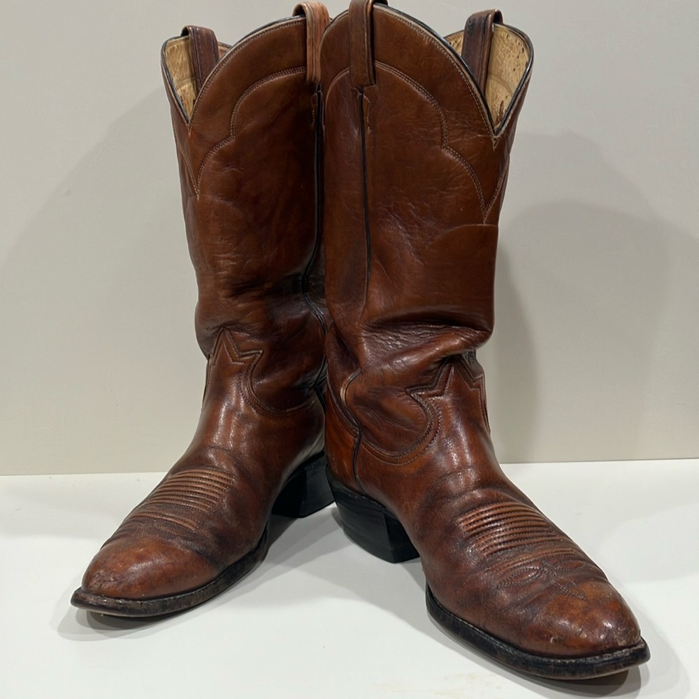 Tony Lama Men's Brown Leather Cowboy Boots size 10 B